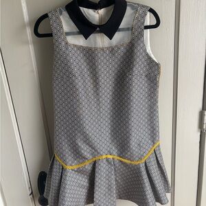 Zara Geometric Patterned Dress with Cream Highlights